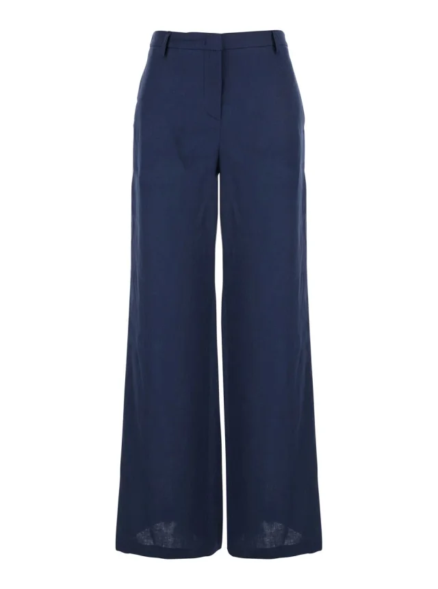 Leplain Blue Pants with Wide Leg in Linen Woman in Blue 100% Linen from Gaudenzi Boutique, photo 1 of 1