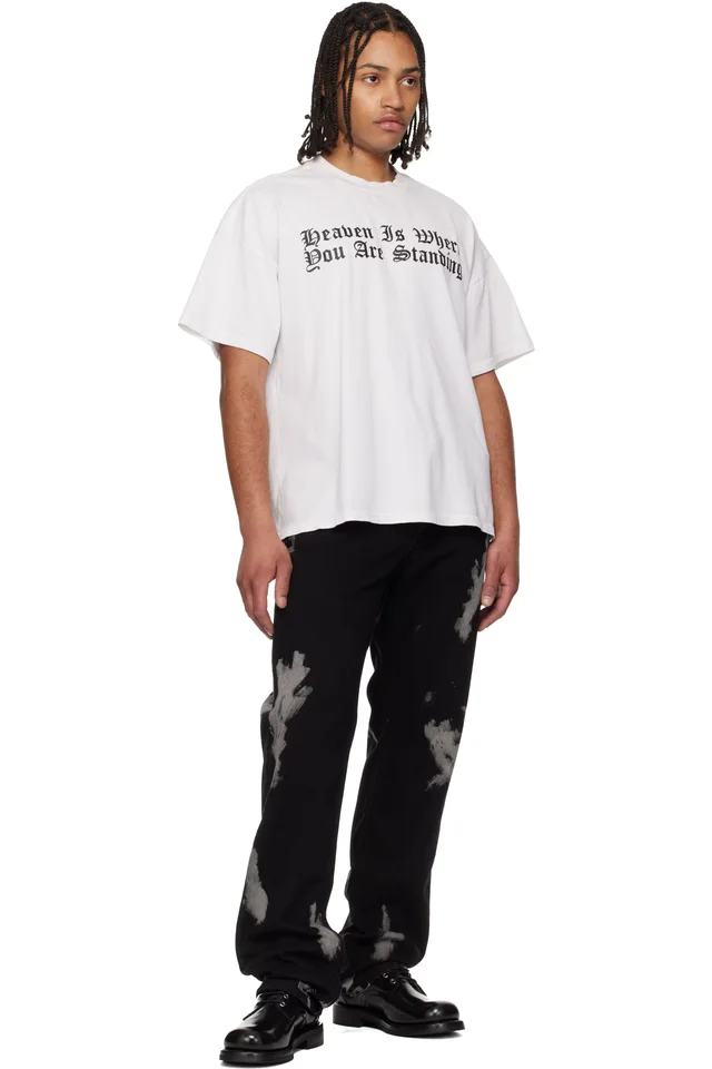 ALEXANDER DIGENOVA Black Bleach Straight Leg Jeans, photo 4 of 4 from SSENSE