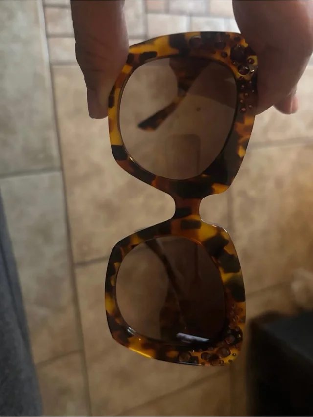 Versace Crystal Leopard-Print Sunglasses in brown|red from Poshmark