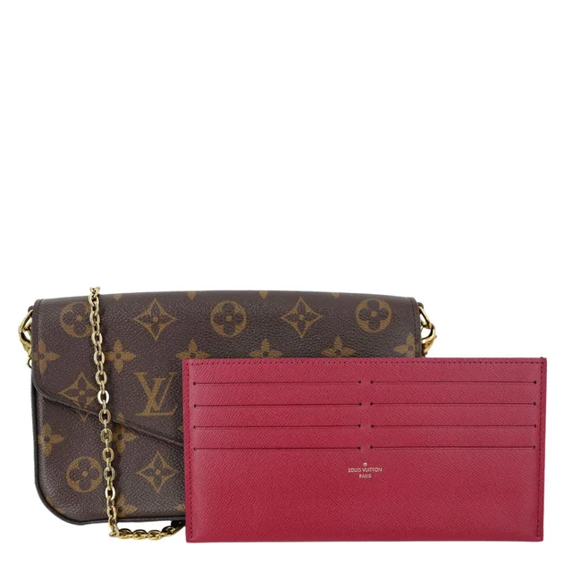 Louis Vuitton Felicie Pochette Monogram Canvas Crossbody Bag Brown in Brown Coated canvas from Dallas Designer Handbags