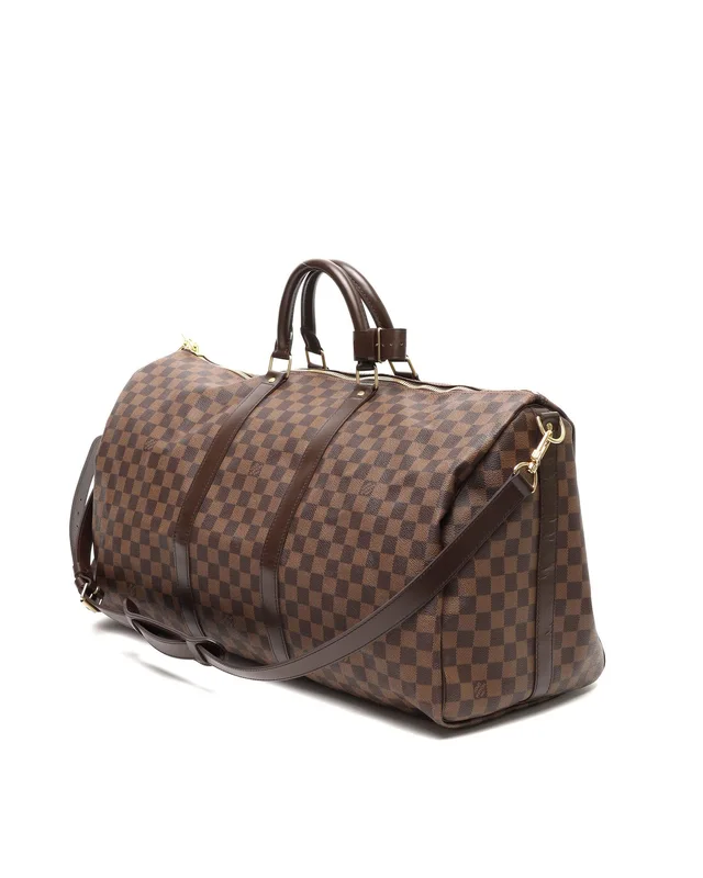 Louis Vuitton Damier Ebene Keepall Bandoulière 55 Weekend Bag in Brown Canvas from A Retro Tale, photo 2 of 11