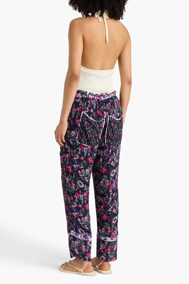 Marant Étoile Ryama Printed Georgette Straight-Leg Pants in Purple, photo 3 of 4 from THE OUTNET