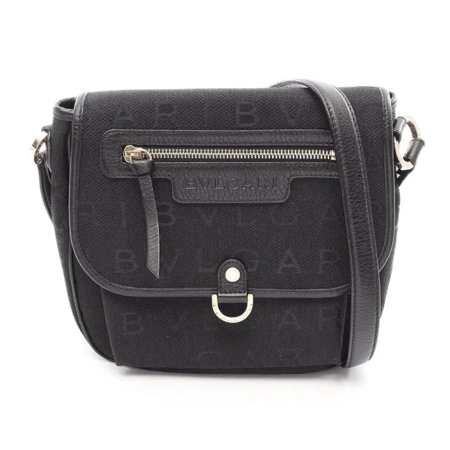 Bvlgari Maxi Lettre Canvas Leather Shoulder Bag in Canvas from LuxUness