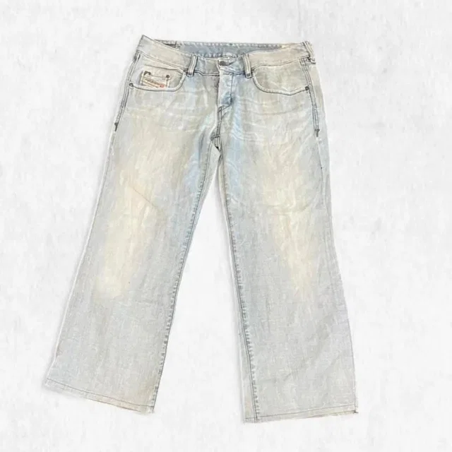 Diesel Vixy Light Wash Low Rise Short Girl Flare Jeans in blue from Grailed