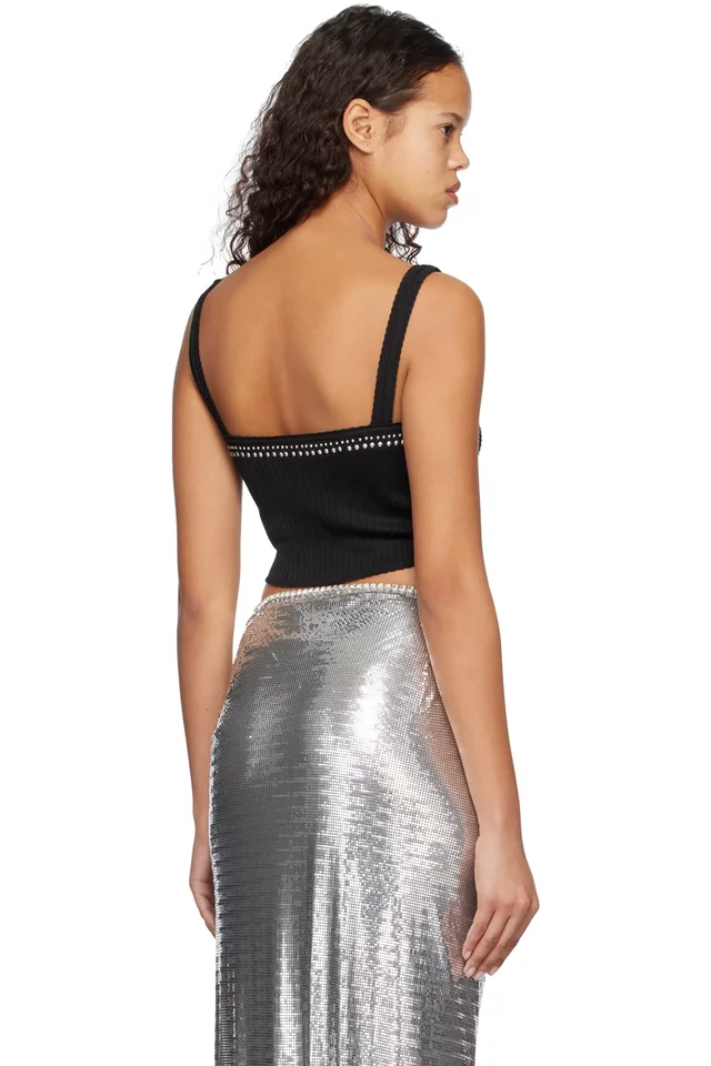 Rabanne Black Studded Tank Top, photo 3 of 3 from SSENSE