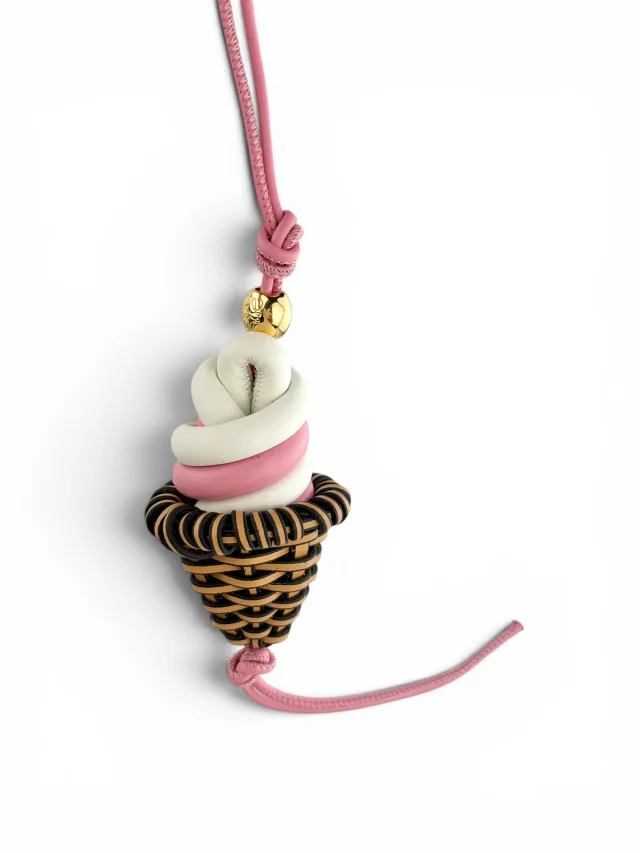 Loewe Ibiza Ice Cream Bag Charm in White Leather from Season 2 Consign, photo 1 of 1