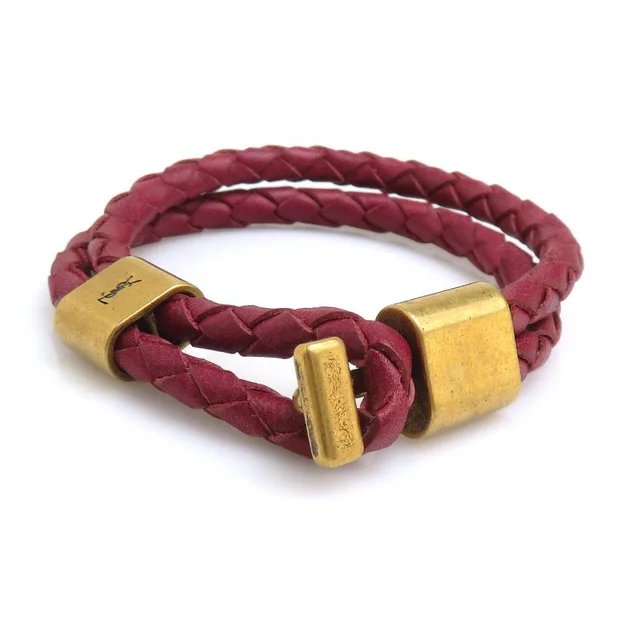 Saint Laurent Bracelet Burgundy in Burgundy Leather from The Reluxe
