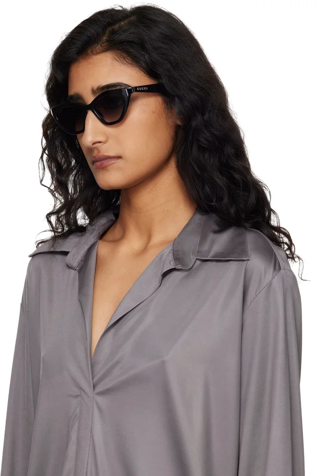 Gucci Black Cat Eye Sunglasses, photo 4 of 4 from SSENSE