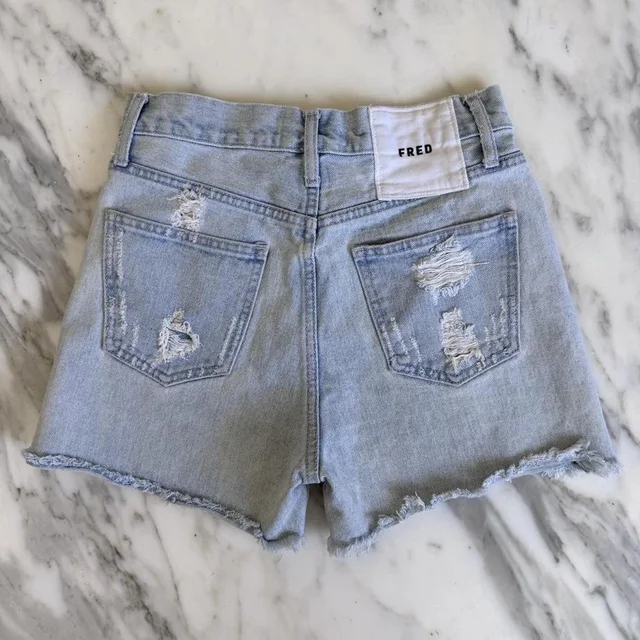 FRED Women's Shorts - Blue - 4 from Depop