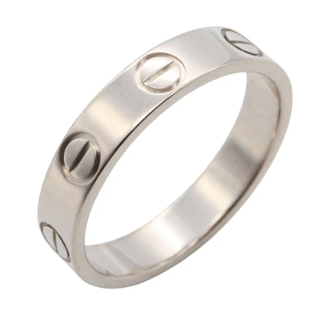 Cartier Mini Love Au750 White Gold Ring Size 7 in White from LuxUness