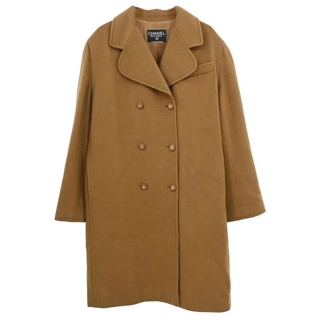 Chanel Coat Brown in Brown Cashmere from AMORE Vintage Tokyo