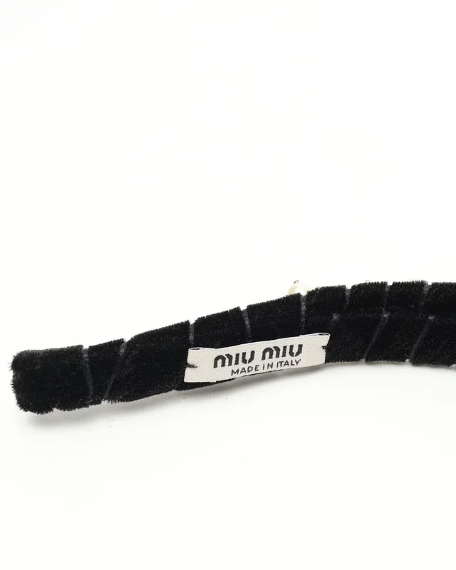 Miu Miu Pearl Velour Headband from A Retro Tale, photo 4 of 5