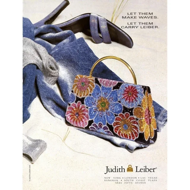 Judith Leiber Vintage Bag Womens Floral Crystal Minaudiere Italy Evening in neutral|brown|gold|red|black Leather from Poshmark