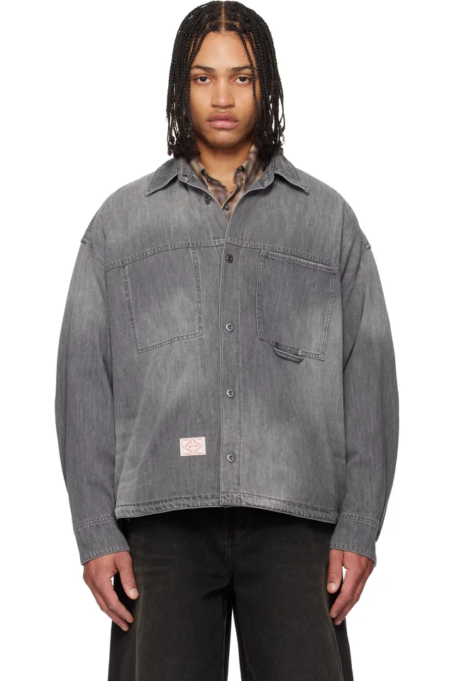 WOOYOUNGMI Black Lightweight Denim Shirt, image 1 of 1 from SSENSE