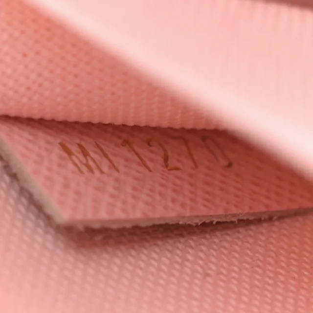 Louis Vuitton Damier Azur Pochette Felicie Chain Wallet Rose Ballerine in Pink Coated canvas from FASHIONPHILE, photo 8 of 12