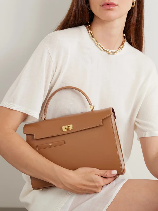 ANYA HINDMARCH Mortimer leather shoulder bag in Beige, photo 2 of 2 from NET-A-PORTER (Canada)