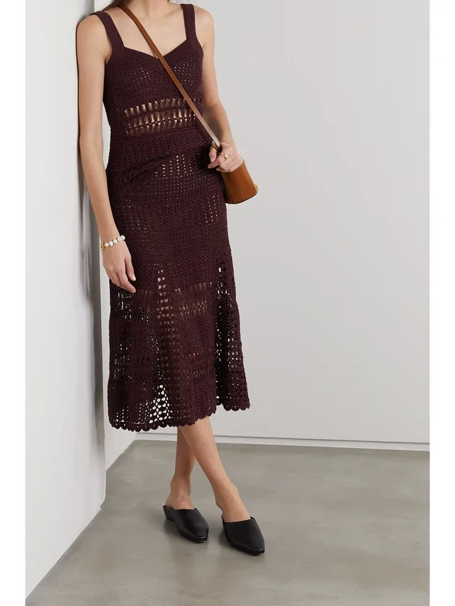 WALES BONNER Djembe crocheted cotton tank in Purple, photo 2 of 2 from NET-A-PORTER (Canada)