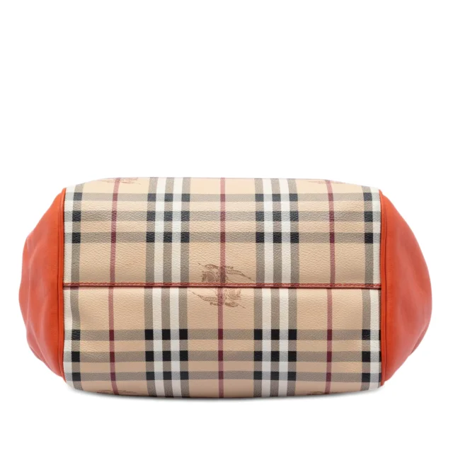 Beige Burberry Small Haymarket Check Coated Canvas and Calfskin Canterbury Tote in Beige Calfskin from Designer Revival, photo 3 of 6