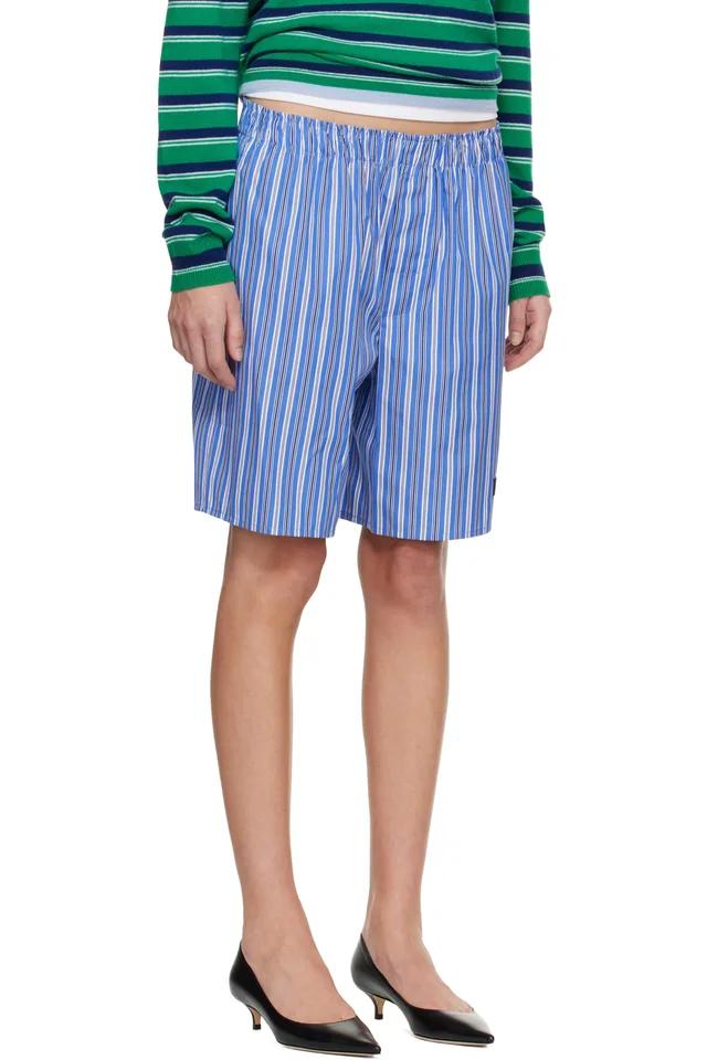 HommeGirls Blue Long Boxer Shorts, photo 2 of 4 from SSENSE