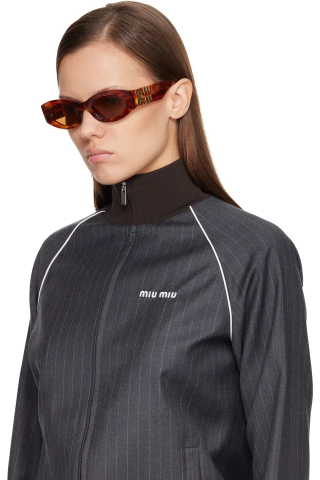 Miu Miu Eyewear Brown Miu Glimpse Sunglasses, photo 4 of 4 from SSENSE