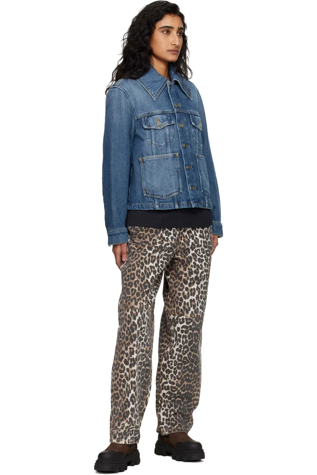 GANNI Blue Heavy Denim Jacket, photo 4 of 4 from SSENSE