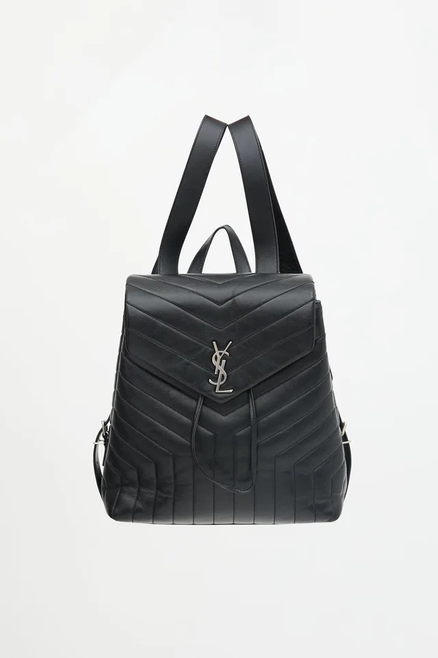 Saint Laurent 2017 Quilted Leather Loulou Backpack in Leather from VSP Consignment