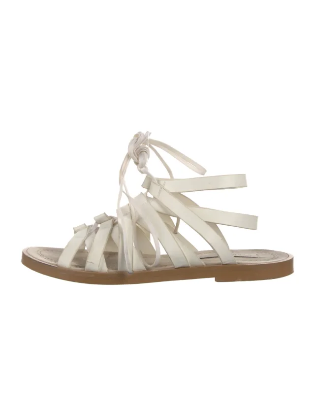 Stella McCartney Leather Gladiator Sandals in white Leather from The RealReal