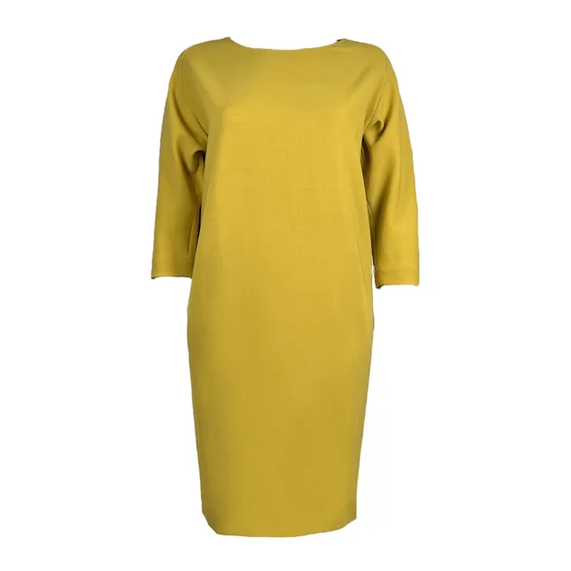 Max Mara Virgin Wool Dress in Mustard Virgin Wool from Designer Archives