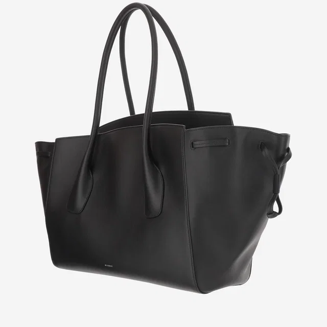 Jil Sander Leather Tote Bag — Black in Black Leather from HEWI