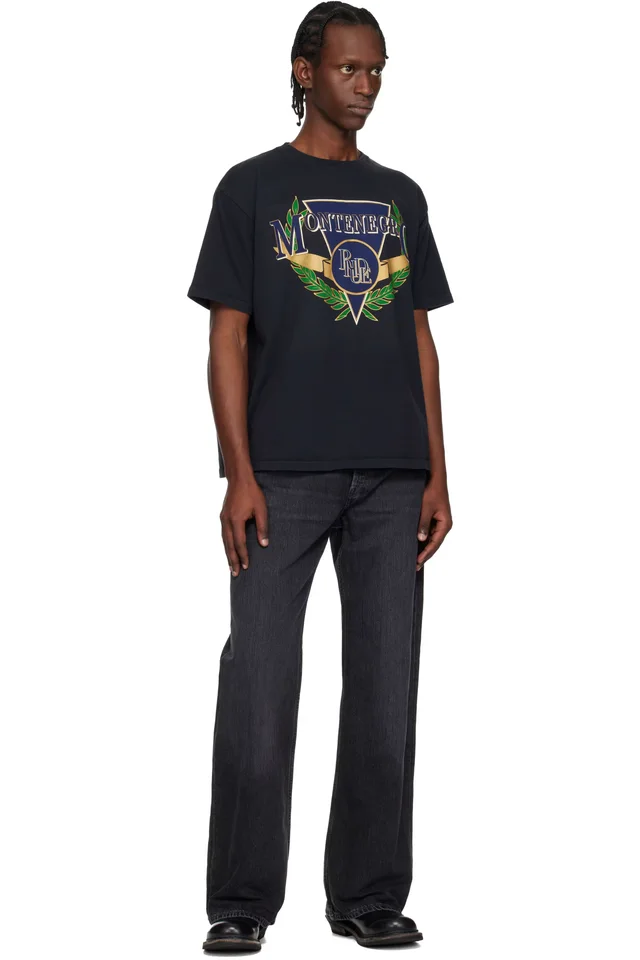 Rhude Black Montenegro Regatta T-shirt, photo 4 of 4 from SSENSE