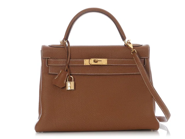 Hermès Gold Togo Kelly 32 in Gold Togo leather from Ann's Fabulous Finds