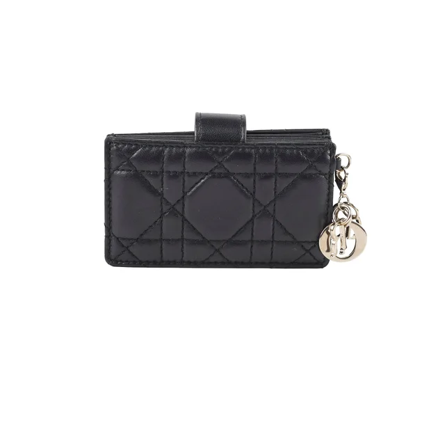 Dior Jasmine Black Card Holder in Black Lambskin from The Purse Affair