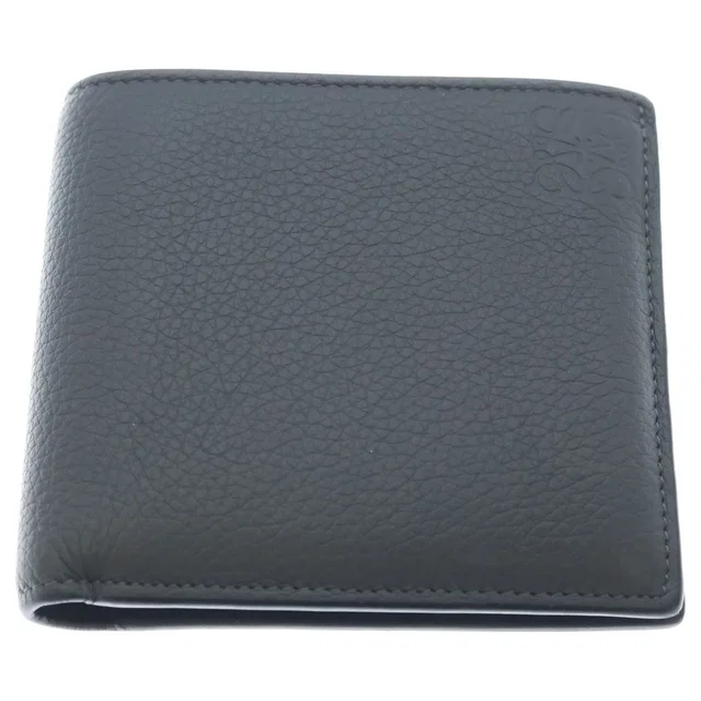 Loewe Anagram Embossed Bifold Leather Compact Wallet Gray in Grey Leather from The Reluxe