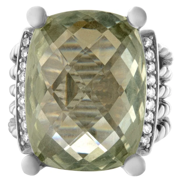 David Yurman wheaton ring W/ prasiolite & diamonds in Sterling Silver from Gray And Sons