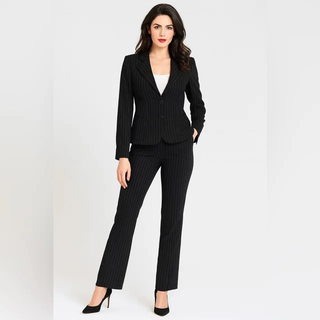 Giorgio Armani Black Pinstripe Blazer Sz. 4 in white|black from Poshmark