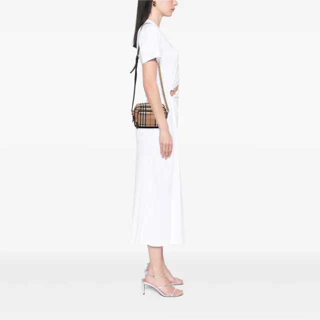 Beige Burberry House Check Canvas Camera Bag in Beige Canvas from Designer Revival, photo 6 of 6