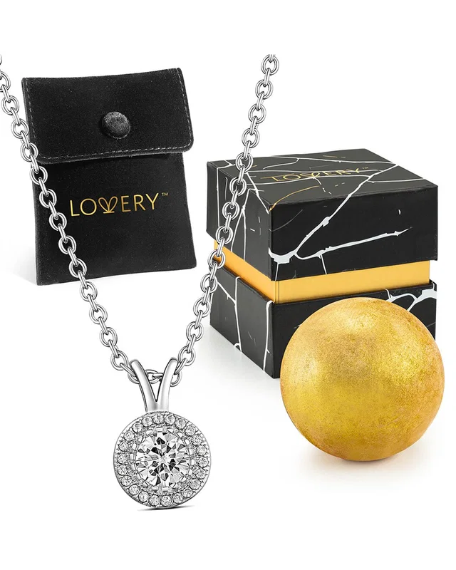 Lovery Sterling Silver Cluster CZ Necklace with Pouch, Bath Bomb & Gift Box, image 1 of 1 from Rue La La