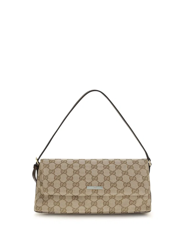 Gucci Gg-Monogram Canvas Shoulder Bag — Beige Polyester; Cotton; Polyamide in Beige Coated canvas from HEWI