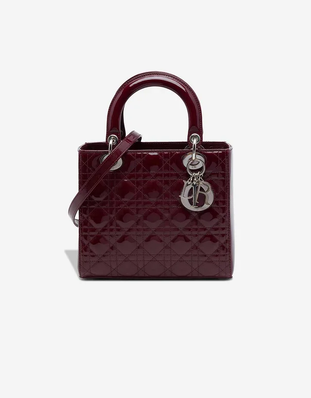 Dior Lady Medium Patent Bordeaux from SACLÀB