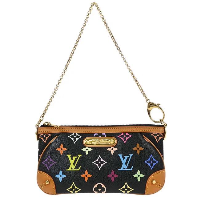 Louis Vuitton 2012 Black Multicolor Pochette Milla MM Handbag M60097 in Black Canvas from AMORE Vintage Tokyo
