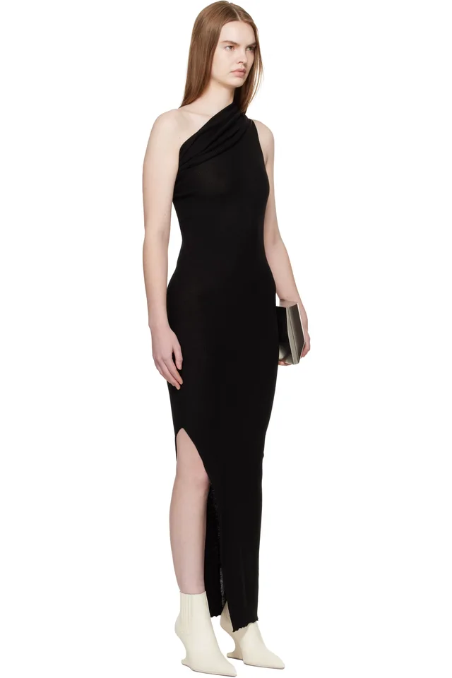 Rick Owens Black Temple Athena Midi Dress, photo 2 of 4 from SSENSE