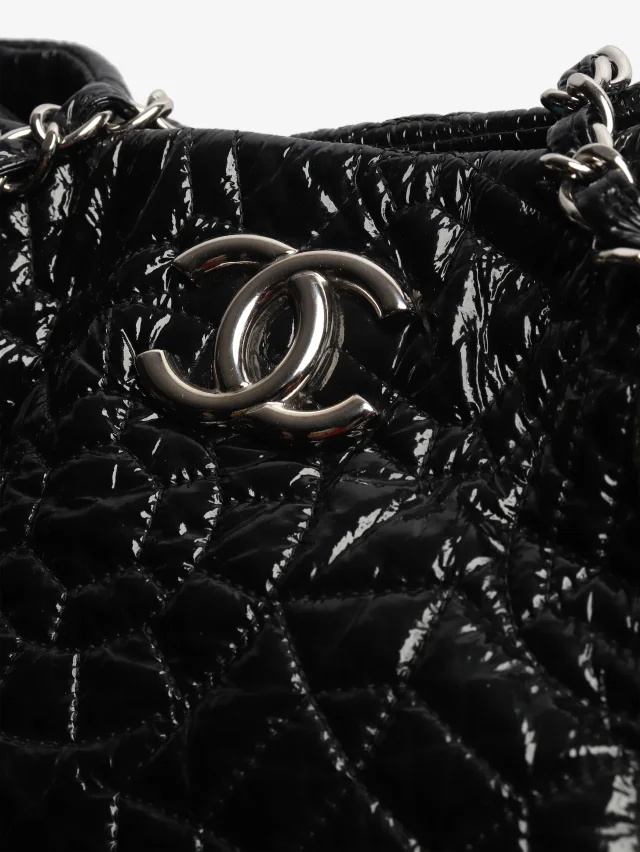 Chanel Black 2008 patent leather quilted tote bag in Black Patent leather from Sign of the Times, photo 5 of 6