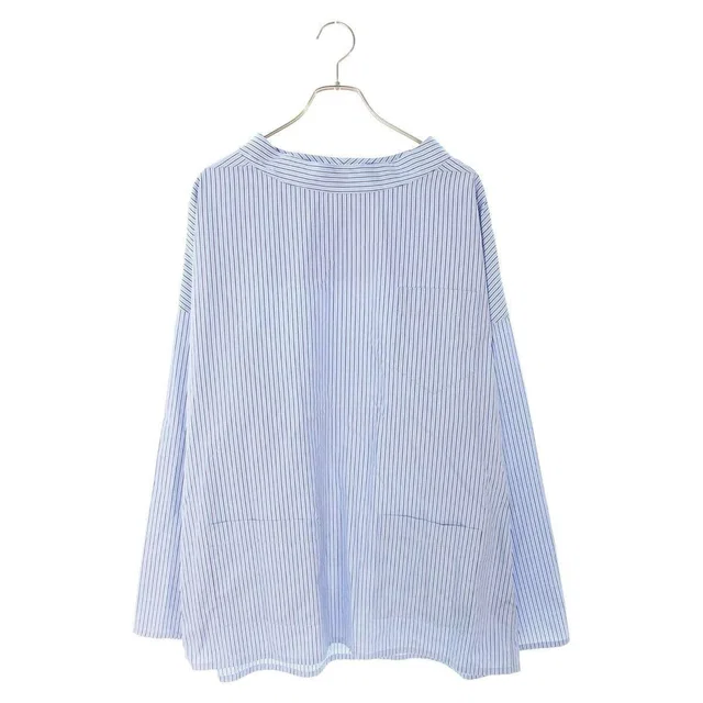 Prada Striped Pullover Long Sleeve Shirt Sweater Blue White in White from The Reluxe
