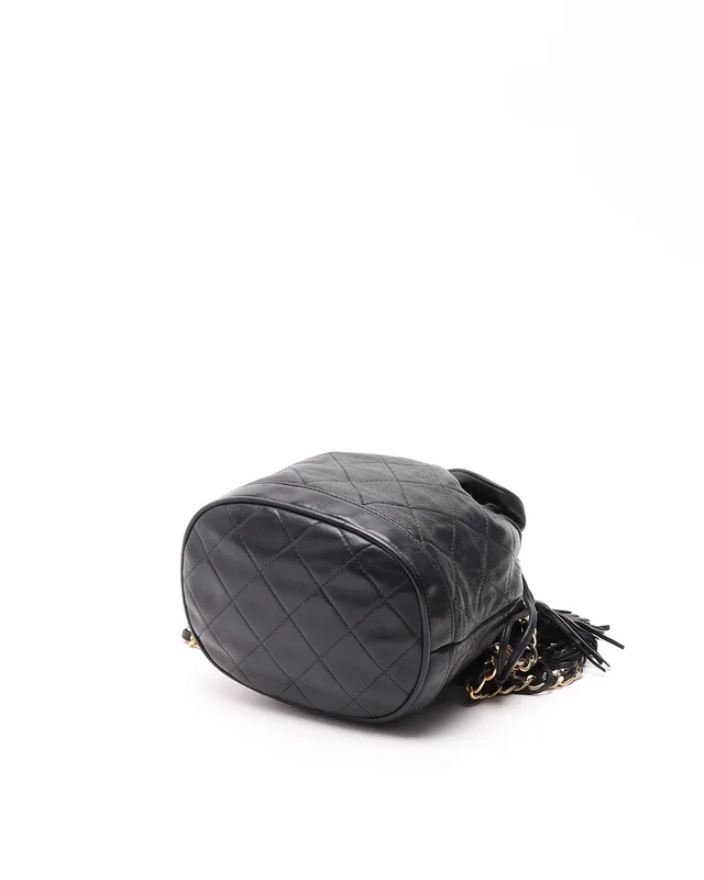 Chanel CC Tassel Bucket On Chain Bag in Leather from A Retro Tale, photo 4 of 9