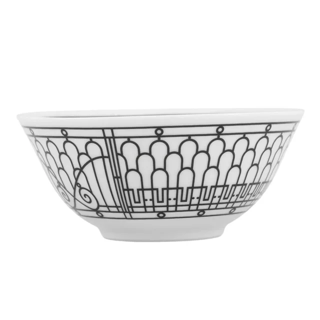 Hermès H Deco Bowls (Set of 2) White/BlackP037084P Porcelain Size 12.5 cm in White from GALLERY RARE, photo 3 of 10