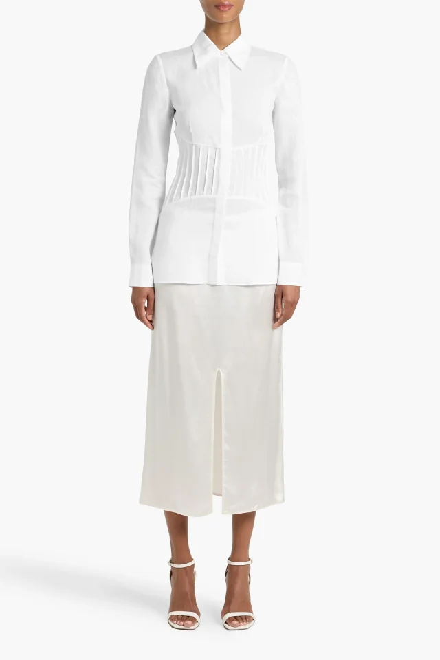 Gabriela Hearst Duff Pintucked Linen Shirt, photo 2 of 4 from THE OUTNET