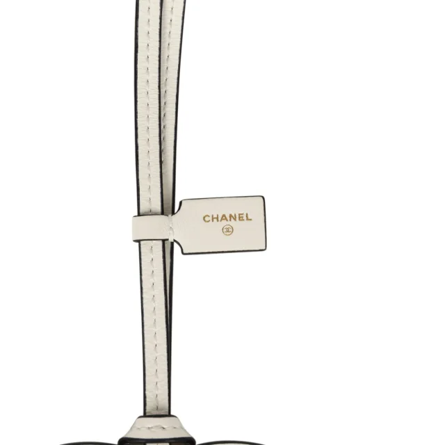 Chanel CC Logo Bag Charm White Lambskin Gold Hardware in White Lambskin from Madison Avenue Couture, photo 3 of 6
