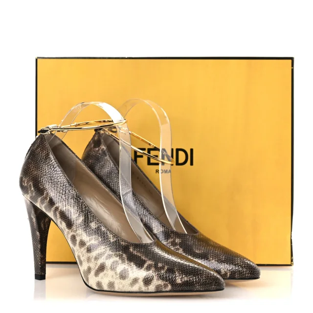 Fendi Vitello Karung Effect Filo Pumps 39 Beige in Beige from FASHIONPHILE, photo 11 of 11