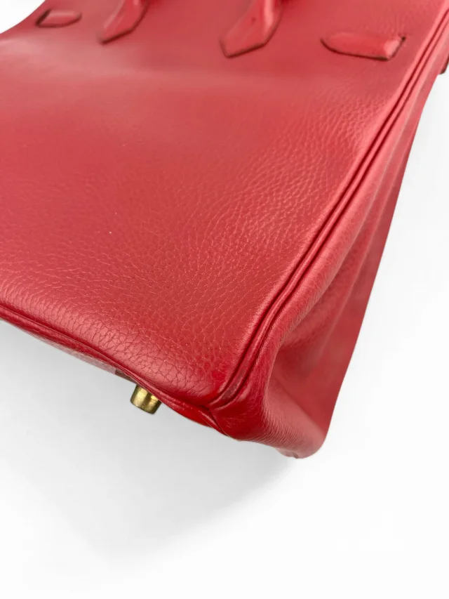 Hermès Rouge Clemence 32cm HAC Birkin Bag Clemence in Red Clemence leather from Season 2 Consign, photo 14 of 15