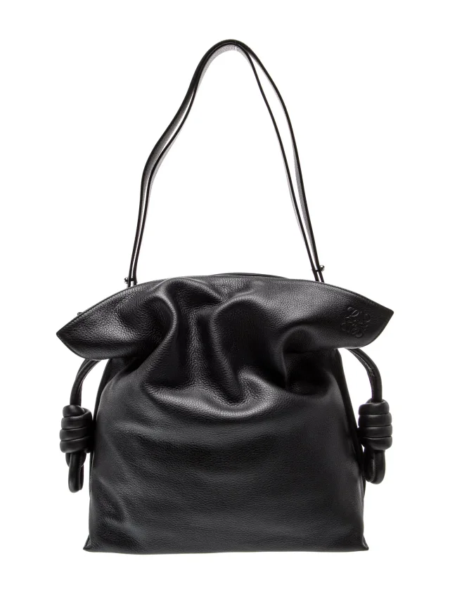 Loewe Leather Flamenco in black Leather from The RealReal